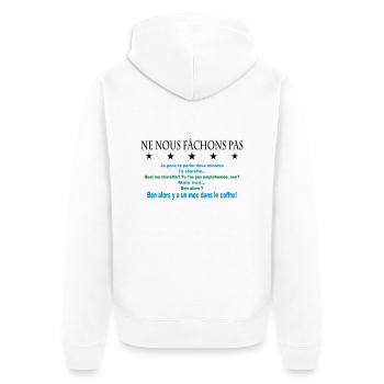 ne nous fâchons pas - Veste à capuche bio Premium Unisexe - blanc - Dos - Thijin (182cm)