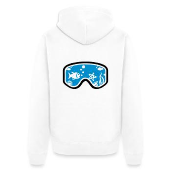 Schnorcheln - Unisex Premium Bio Zip Hoodie - Weiß - Hinten - Thijin (182cm)
