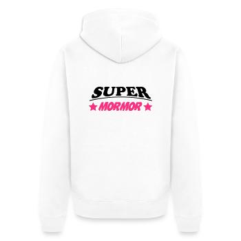 Super mormor - Unisex Premium Organic Zip Hoodie - white - Back - Thijin (182cm)