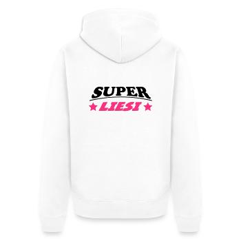Super liesi - Unisex Premium Organic Zip Hoodie - white - Back - Thijin (182cm)