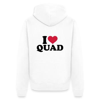 Quad - Unisex Premium Bio Zip Hoodie - Weiß - Hinten - Thijin (182cm)
