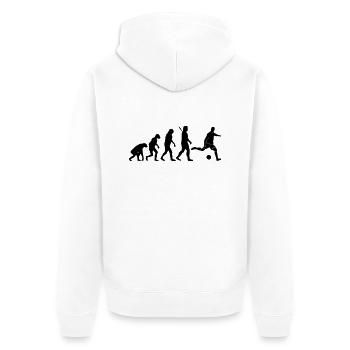Fußball - Soccer - Unisex Premium Bio Zip Hoodie - Weiß - Hinten - Thijin (182cm)