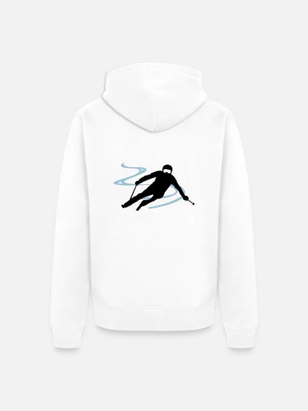 Sport - Skifahrer - Unisex Premium Bio Zip Hoodie - Weiß