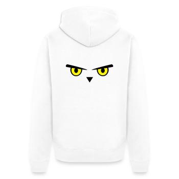Eule, Augen, Emoji - Unisex Premium Bio Zip Hoodie - Weiß - Hinten - Thijin (182cm)