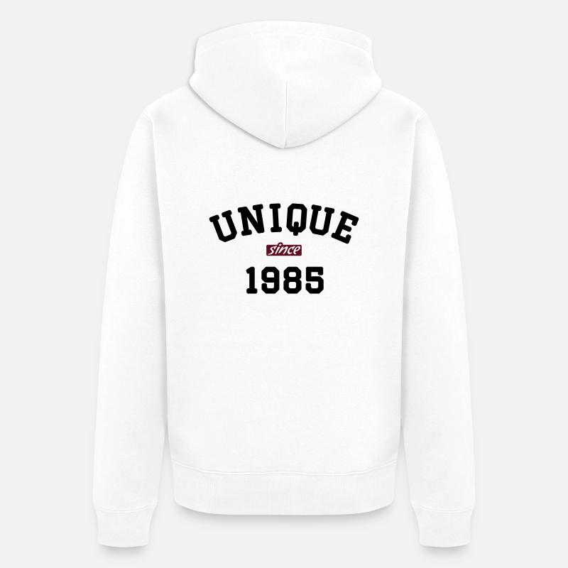 Unique Since 1985 - Unisex Premium Bio Zip Hoodie - Weiß