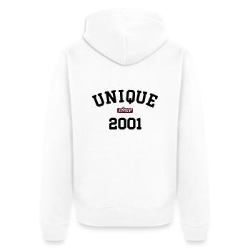 uni2001 - Unisex Premium Organic Zip Hoodie - white - Back - Thijin (182cm)