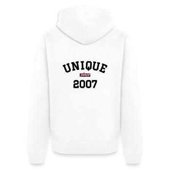 uni2007 - Unisex Premium Organic Zip Hoodie - white - Back - Thijin (182cm)