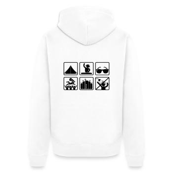Festival life - Unisex Premium Bio Zip Hoodie - Weiß - Hinten - Thijin (182cm)