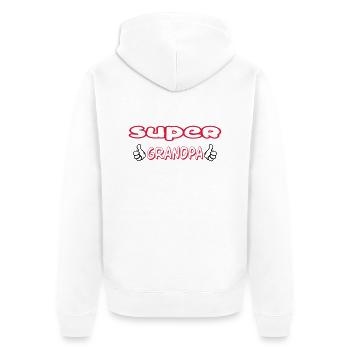 Grandpa / Papy / Grandfather / Grandad - Unisex Premium Bio Zip Hoodie - Weiß - Hinten - Thijin (182cm)