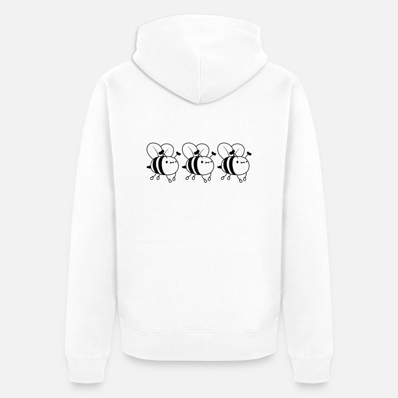 Conception d'abeilles en équipe - Veste à capuche bio Premium Unisexe - blanc