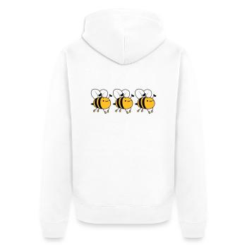 3 fleissige Bienen - Unisex Premium Bio Zip Hoodie - Weiß - Hinten - Thijin (182cm)