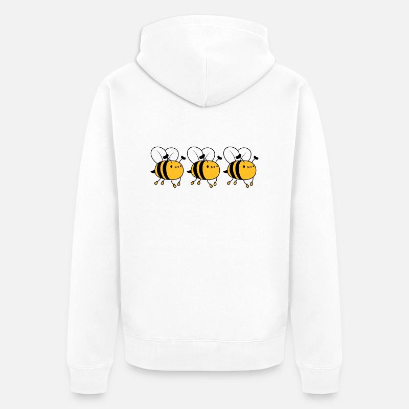 3 fleissige Bienen - Unisex Premium Bio Zip Hoodie - Weiß