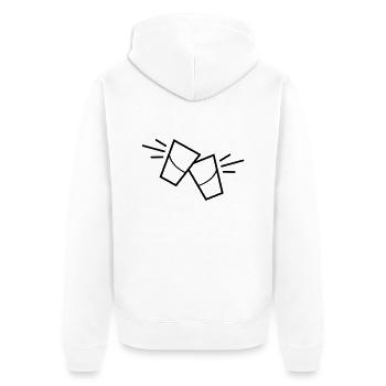 vodka kurze - Unisex Premium Bio Zip Hoodie - Weiß - Hinten - Thijin (182cm)