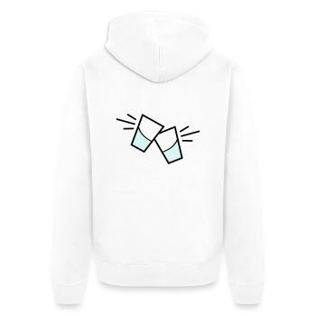 vodka glas - Unisex Premium Bio Zip Hoodie - Weiß - Hinten - Thijin (182cm)