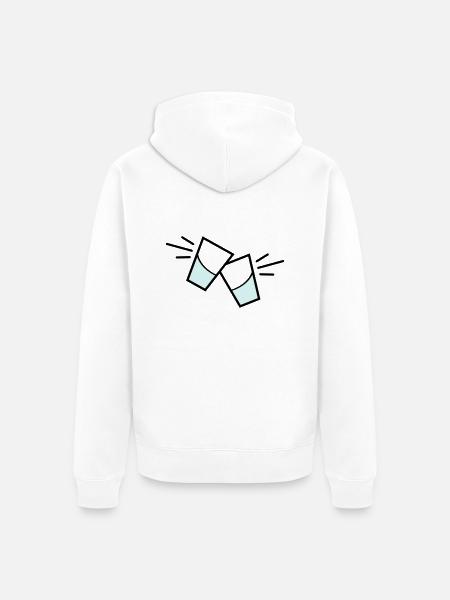 vodka glas - Unisex Premium Bio Zip Hoodie - Weiß