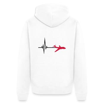 logo impulsion fréquence battement de coeur ligne - Veste à capuche bio Premium Unisexe - blanc - Dos - Thijin (182cm)