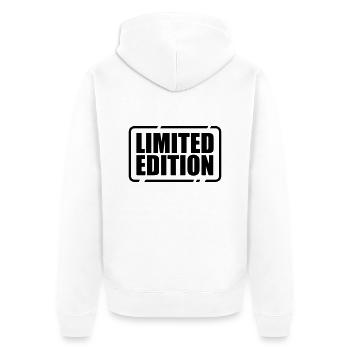 Limited Edition besonders einzigartig Unikat Juwel - Unisex Premium Bio Zip Hoodie - Weiß - Hinten - Thijin (182cm)