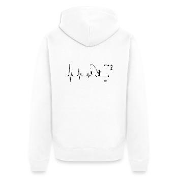 Angeln Fischer Herzschlag - Unisex Premium Bio Zip Hoodie - Weiß - Hinten - Thijin (182cm)