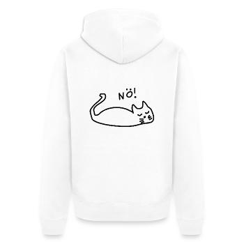 Katze Nö Nein Faule Katze Lustige - Unisex Premium Bio Zip Hoodie - Weiß - Hinten - Thijin (182cm)