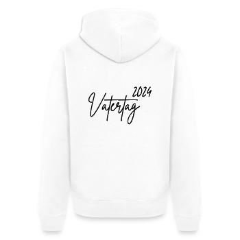 vatertag - Unisex Premium Bio Zip Hoodie - Weiß - Hinten - Thijin (182cm)