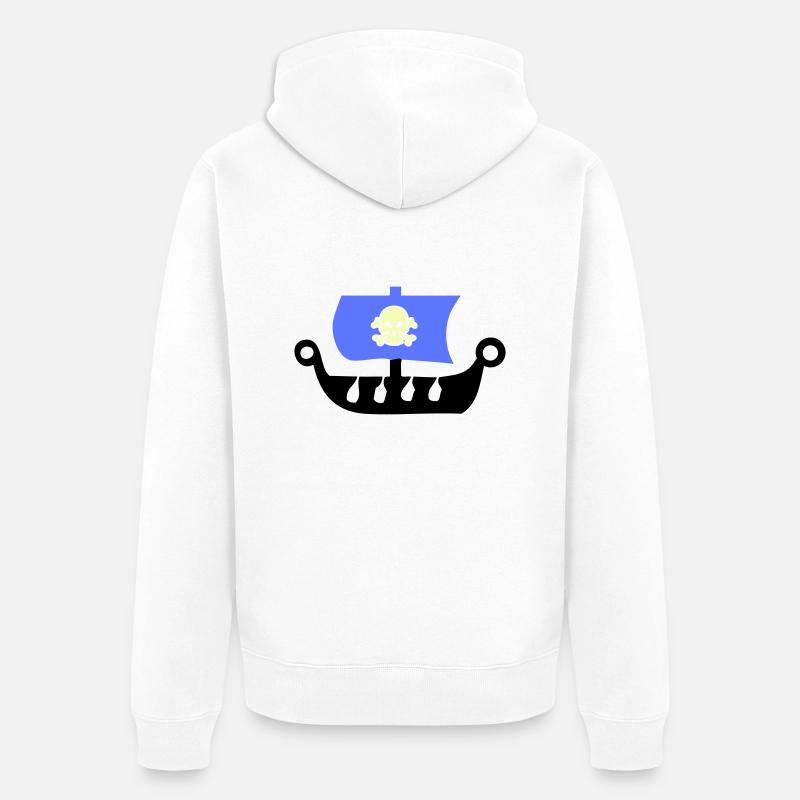 bateau pirate - Veste à capuche bio Premium Unisexe - blanc