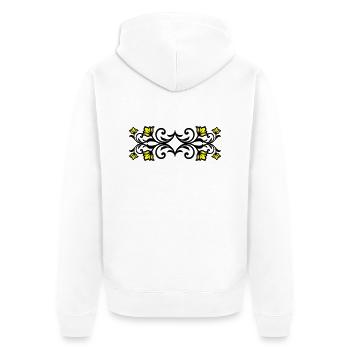 Ornament Floral Swirl - Unisex Premium Organic Zip Hoodie - white - Back - Thijin (182cm)