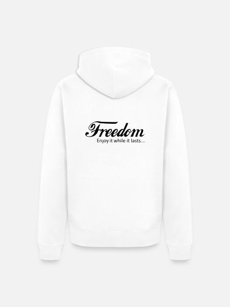 FREEDOM COLA - Unisex Premium Organic Zip Hoodie - white