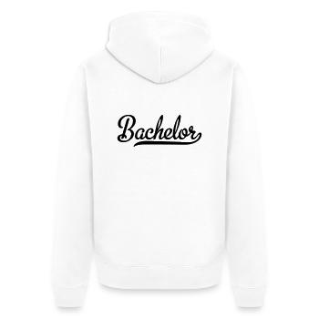 Bachelor - Unisex Premium Bio Zip Hoodie - Weiß - Hinten - Thijin (182cm)