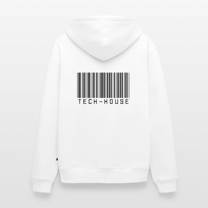 Barcode Tech House Unisex Premium Bio Zip Hoodie
