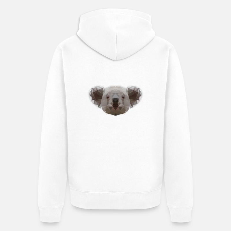 LowPoly "Koala" - Veste à capuche bio Premium Unisexe - blanc