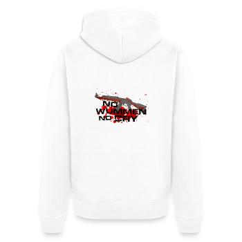 wummen - Unisex Premium Bio Zip Hoodie - Weiß - Hinten - Thijin (182cm)