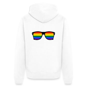 glasses rainbow - Unisex Premium Bio Zip Hoodie - Weiß - Hinten - Thijin (182cm)