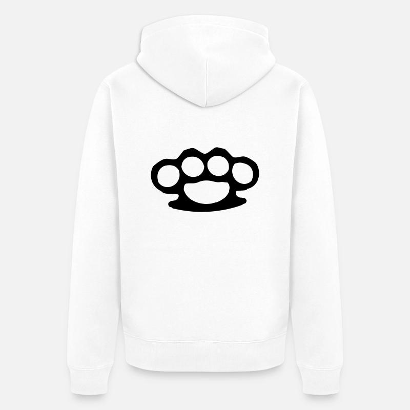 knuckle duster - Veste à capuche bio Premium Unisexe - blanc