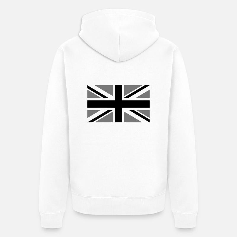 union jack - Unisex Premium Organic Zip Hoodie - white