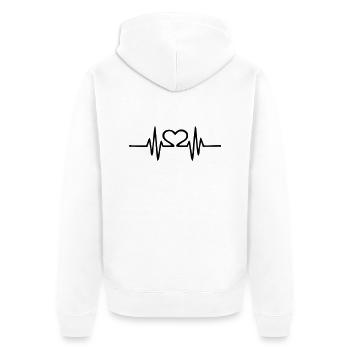 heartbeat - Unisex Premium Organic Zip Hoodie - white - Back - Thijin (182cm)