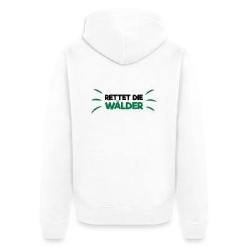 Rettet die Wälder! - Unisex Premium Bio Zip Hoodie - Weiß - Hinten - Thijin (182cm)