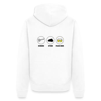 blockedName - Unisex Premium Bio Zip Hoodie - Weiß - Hinten - Thijin (182cm)