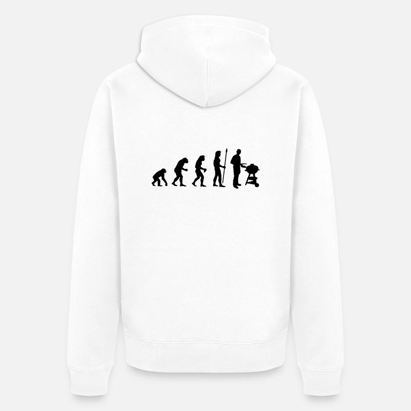 evolution_grill1 - Unisex Premium Bio Zip Hoodie - Weiß