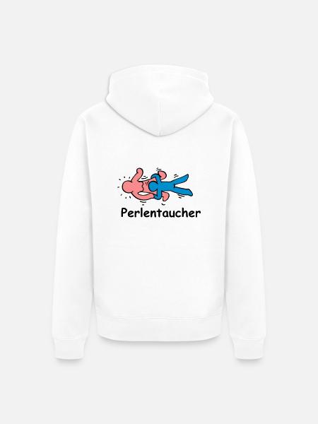 Perlentaucher - Unisex Premium Bio Zip Hoodie - Weiß