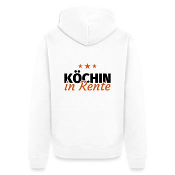 Köchin Rente - Unisex Premium Bio Zip Hoodie - Weiß - Hinten - Thijin (182cm)