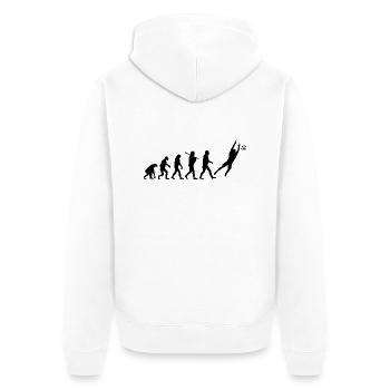Fußball Torwart - Unisex Premium Bio Zip Hoodie - Weiß - Hinten - Thijin (182cm)