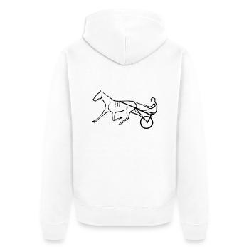 Trotting horse - Unisex Premium Organic Zip Hoodie - white - Back - Thijin (182cm)