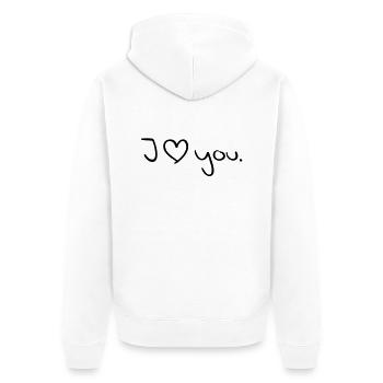 love_you__f1 - Veste à capuche bio Premium Unisexe - blanc - Dos - Thijin (182cm)