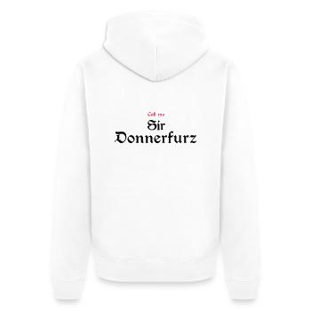 Sir Donnerfurz - Unisex Premium Organic Zip Hoodie - white - Back - Thijin (182cm)