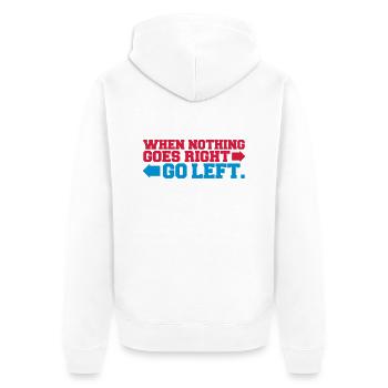 when nothing goes right go left pfeile Spruch logo - Veste à capuche bio Premium Unisexe - blanc - Dos - Thijin (182cm)