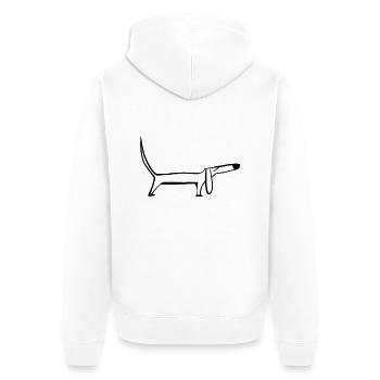 Dackel - Unisex Premium Bio Zip Hoodie - Weiß - Hinten - Thijin (182cm)