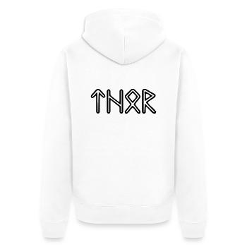 Wikinger Thor - Unisex Premium Bio Zip Hoodie - Weiß - Hinten - Thijin (182cm)