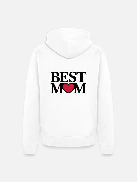 Best Mom - Veste à capuche bio Premium Unisexe - blanc