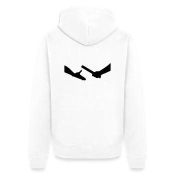 Staffellauf - Unisex Premium Bio Zip Hoodie - Weiß - Hinten - Thijin (182cm)