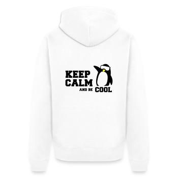 penguin keep calm - Unisex Premium Bio Zip Hoodie - Weiß - Hinten - Thijin (182cm)